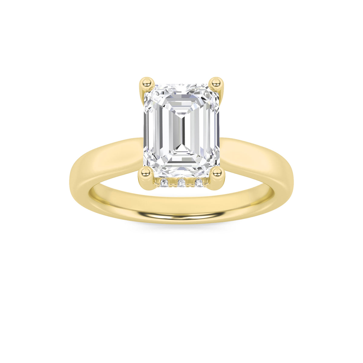 Lab Grown Diamond Classic Cathedral Shank Engagement Ring