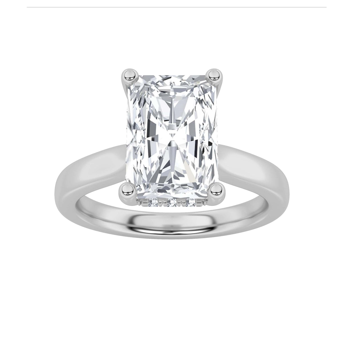 Lab Grown Diamond Classic Cathedral Shank Engagement Ring