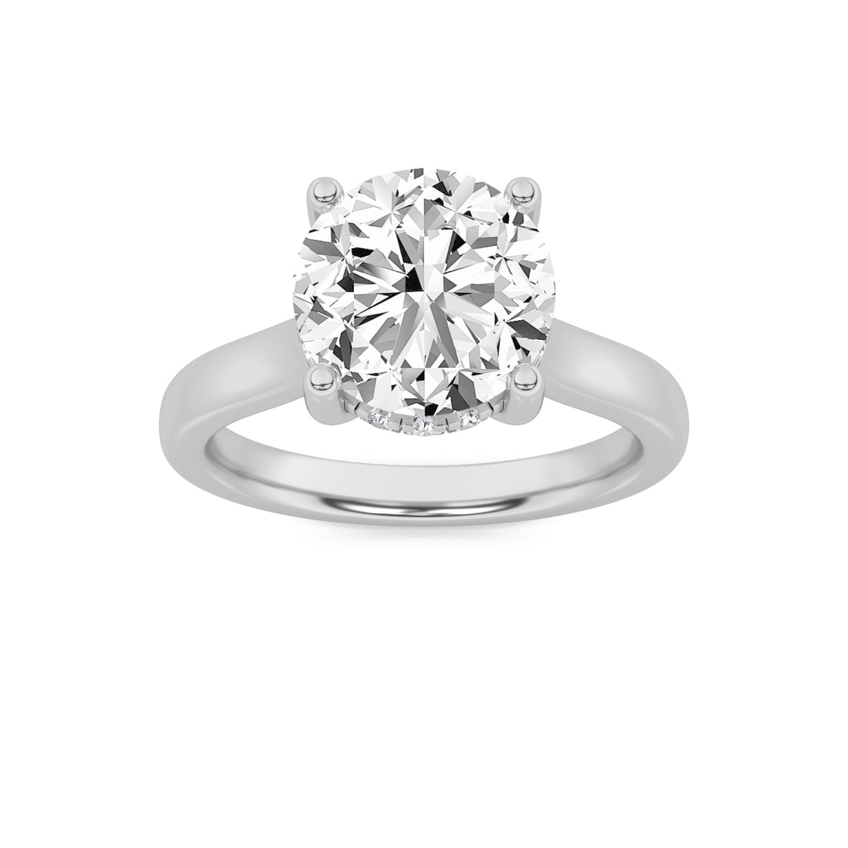 Lab Grown Diamond Classic Cathedral Shank Engagement Ring