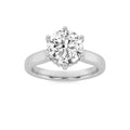 Round Shaped Lab Grown Diamond Hidden Halo Cathedral Shank Engagement Ring