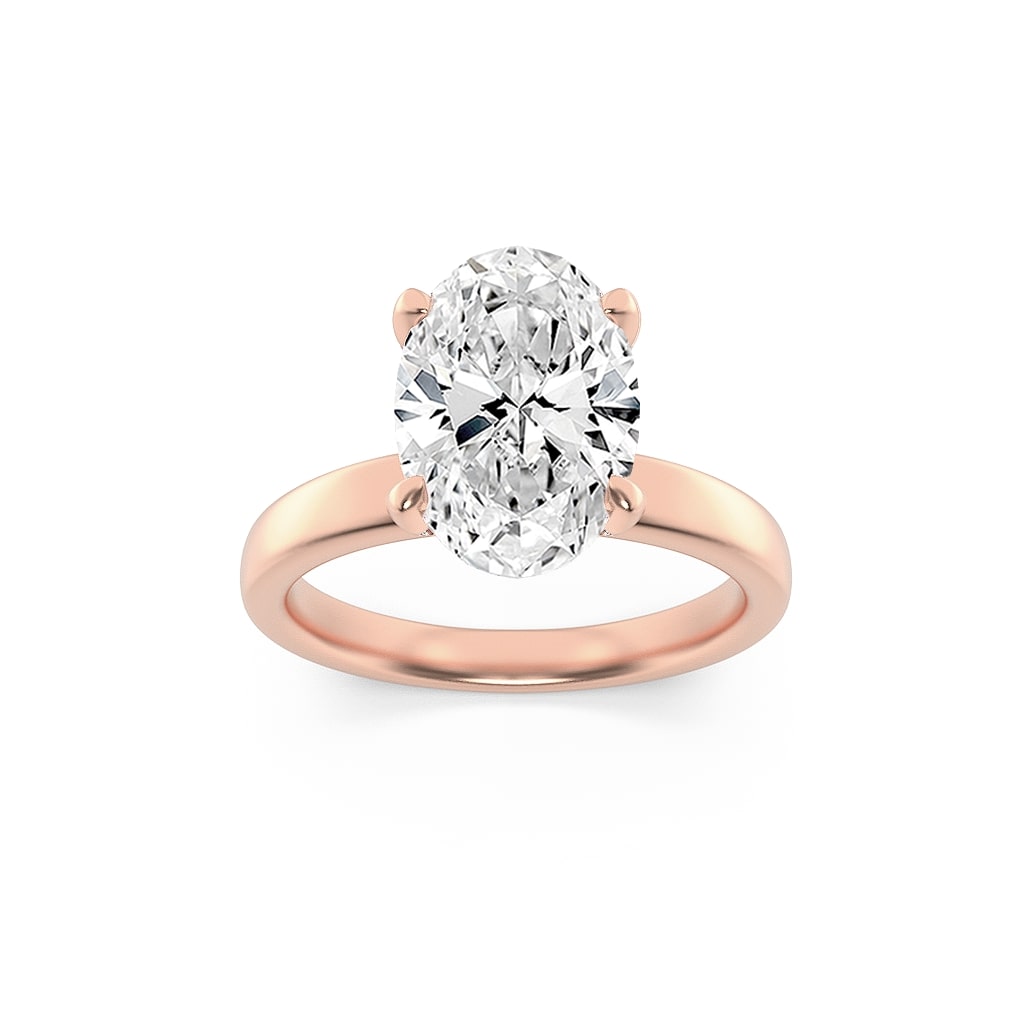 Lab Grown Diamond Hidden Halo Petite Shank Ring