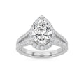 Pear Shaped Lab Grown Diamond Split Shank Accented Ring