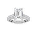 Lab Grown Diamond Hidden Halo Accented Engagement Ring