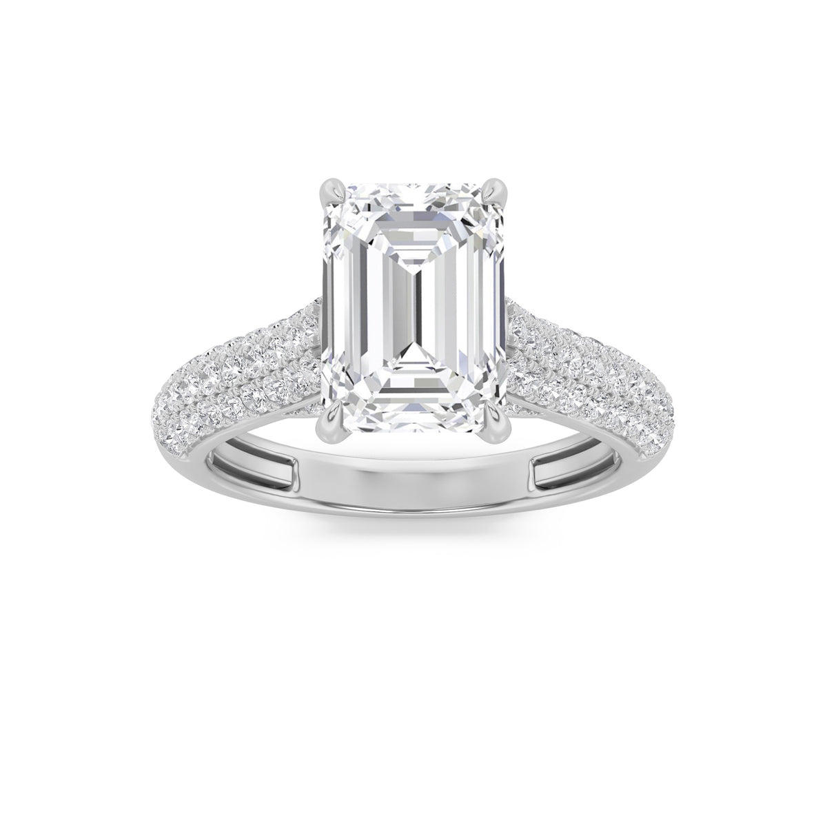 Lab Grown Diamond Hidden Halo Accented Engagement Ring