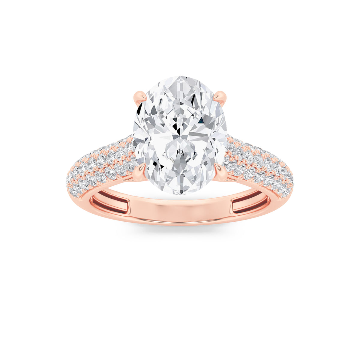 Lab Grown Diamond Hidden Halo Accented Engagement Ring