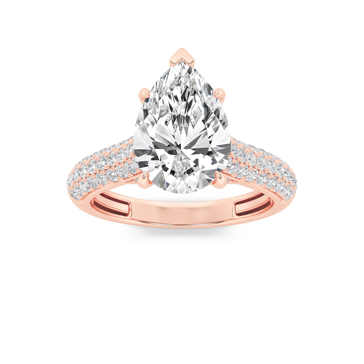 Lab Grown Diamond Hidden Halo Accented Engagement Ring