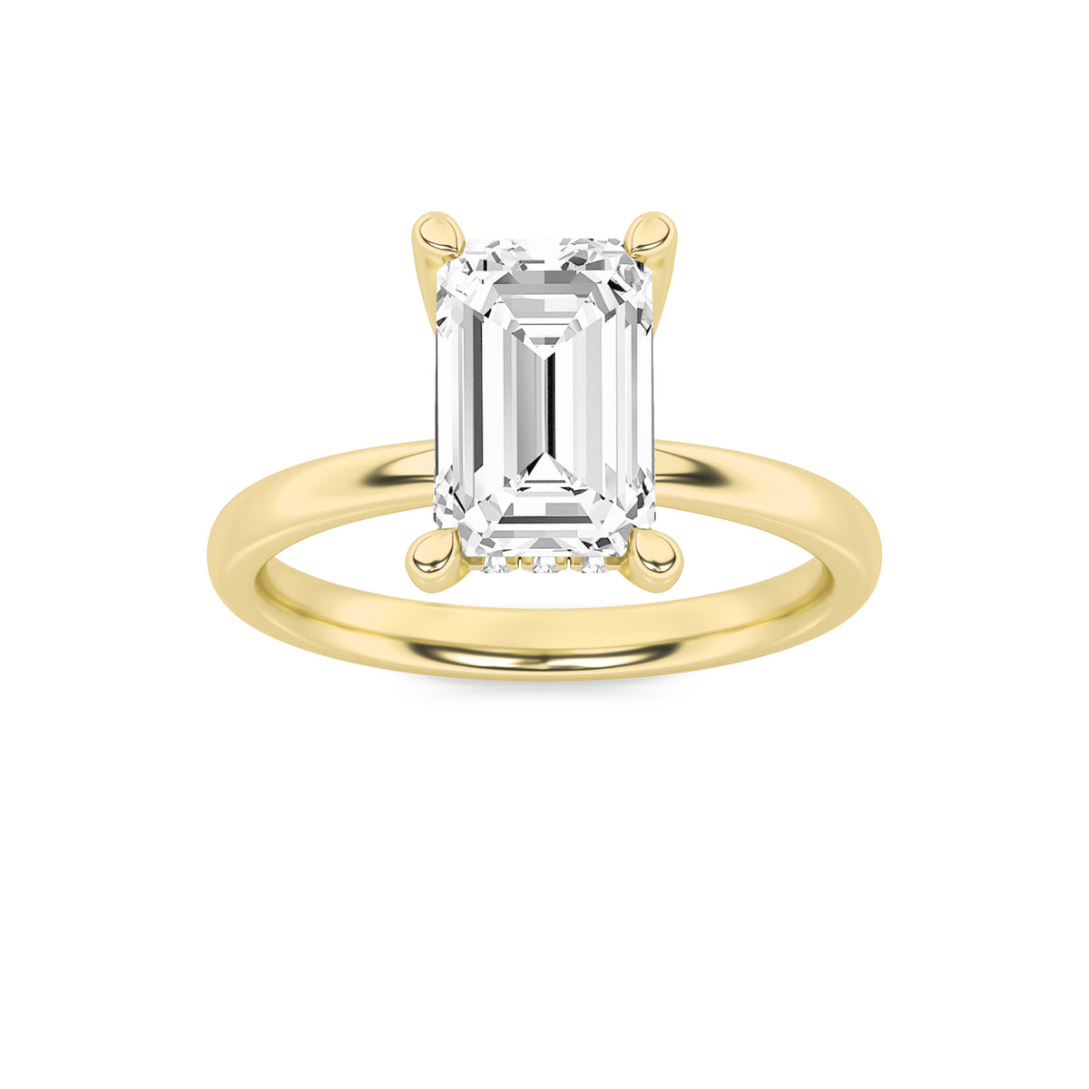 Lab Grown Diamond Hidden Halo Petite Shank Ring