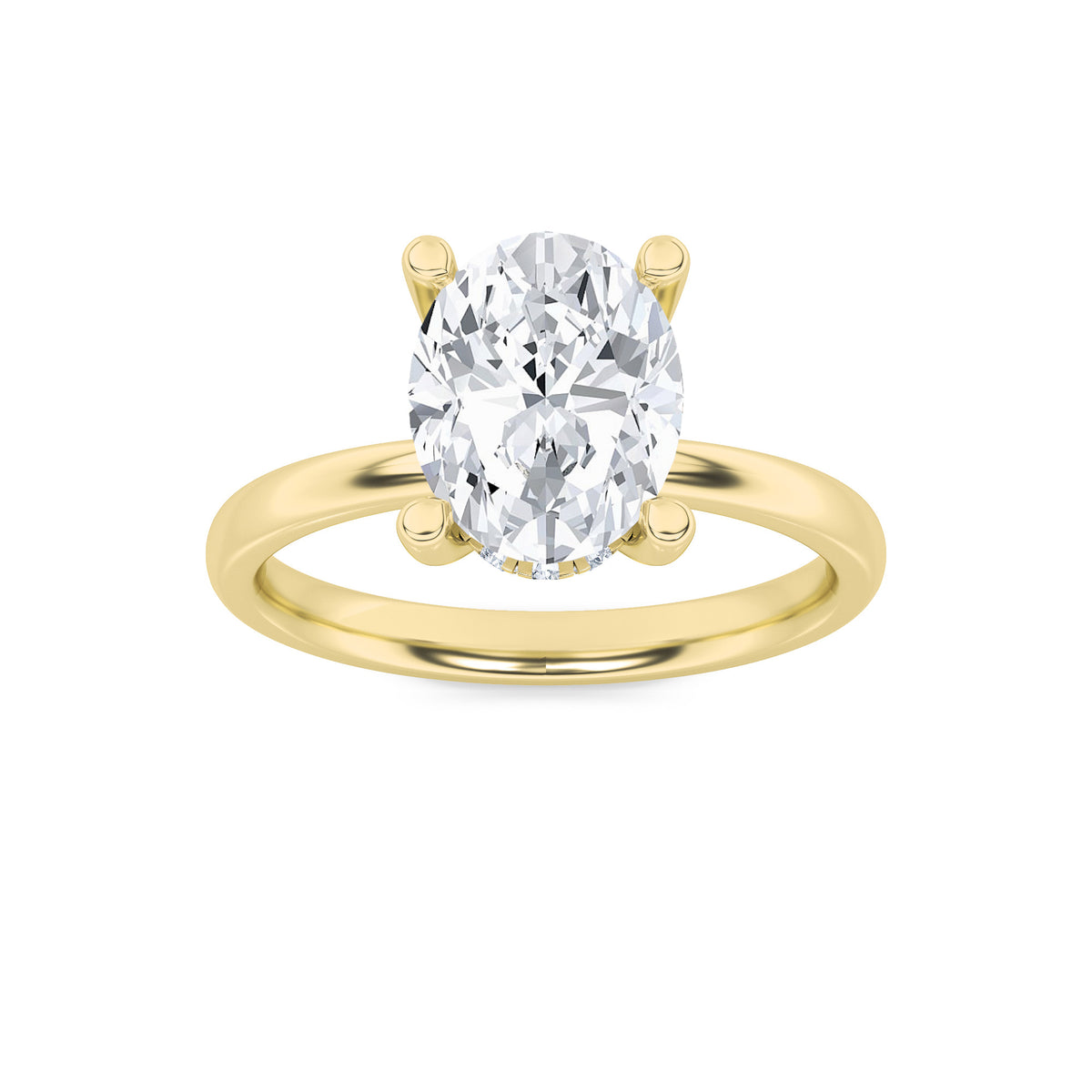 Lab Grown Diamond Hidden Halo Petite Shank Ring