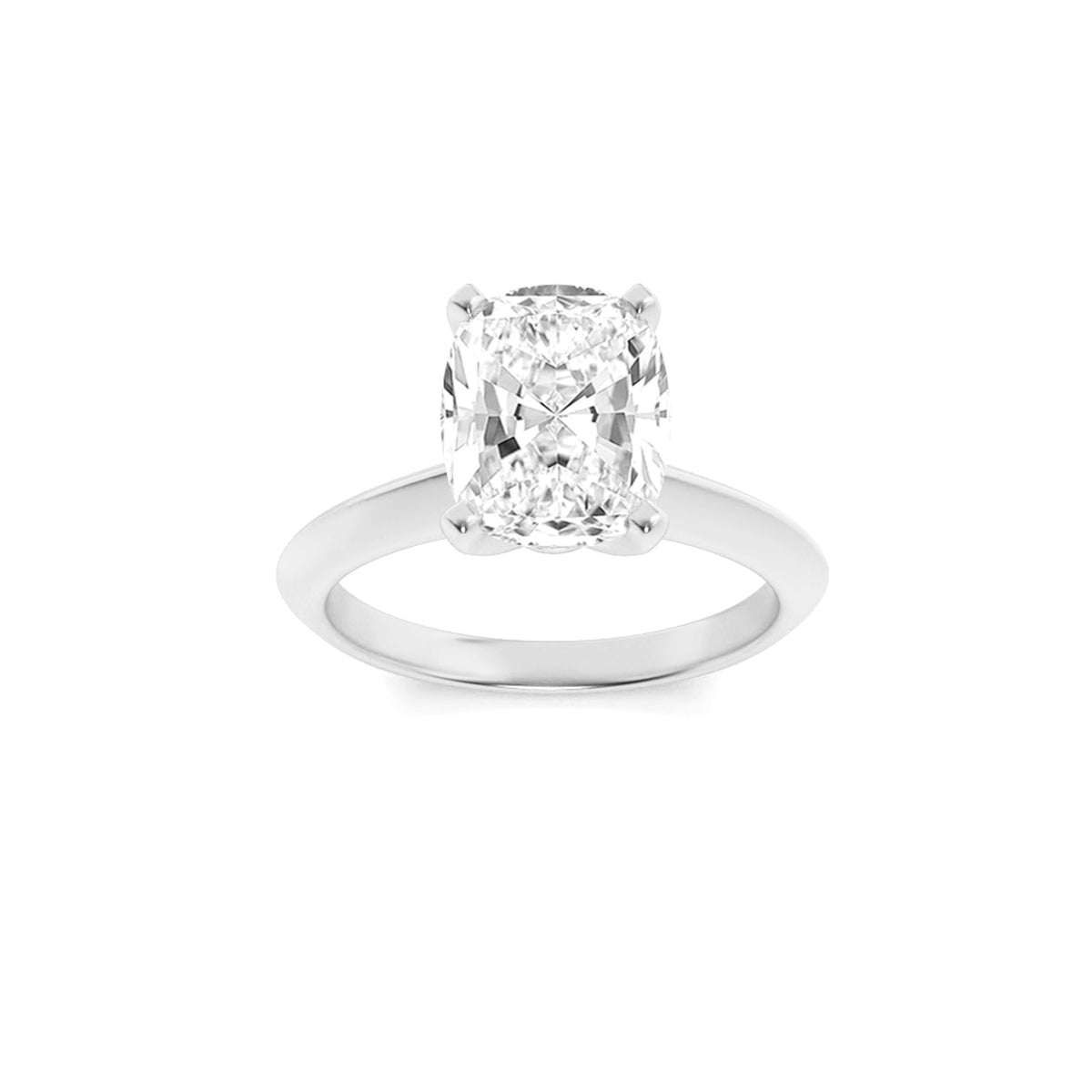 Lab Grown Diamond Knife Edge Shank Solitaire Engagement Ring