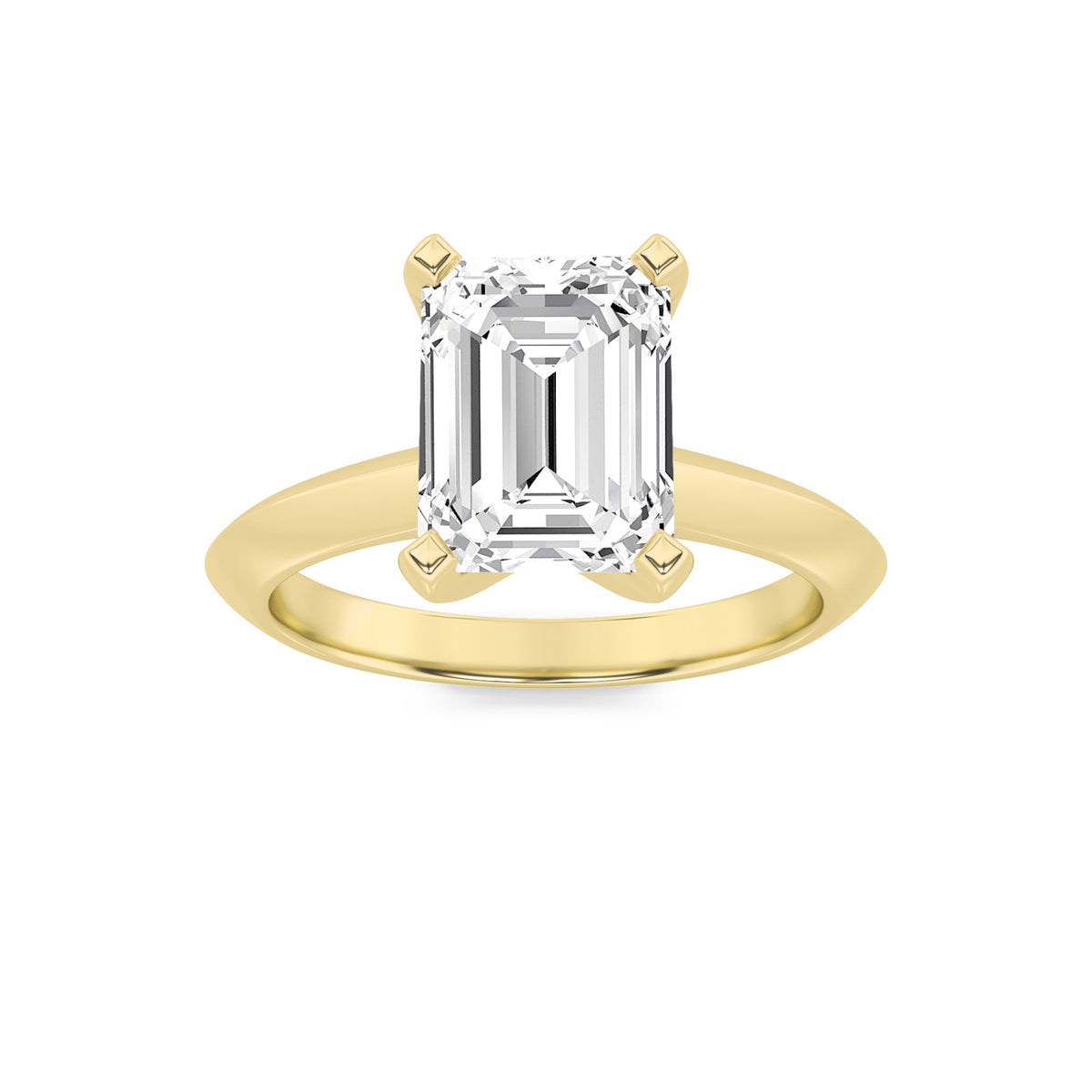 Lab Grown Diamond Knife Edge Shank Solitaire Engagement Ring