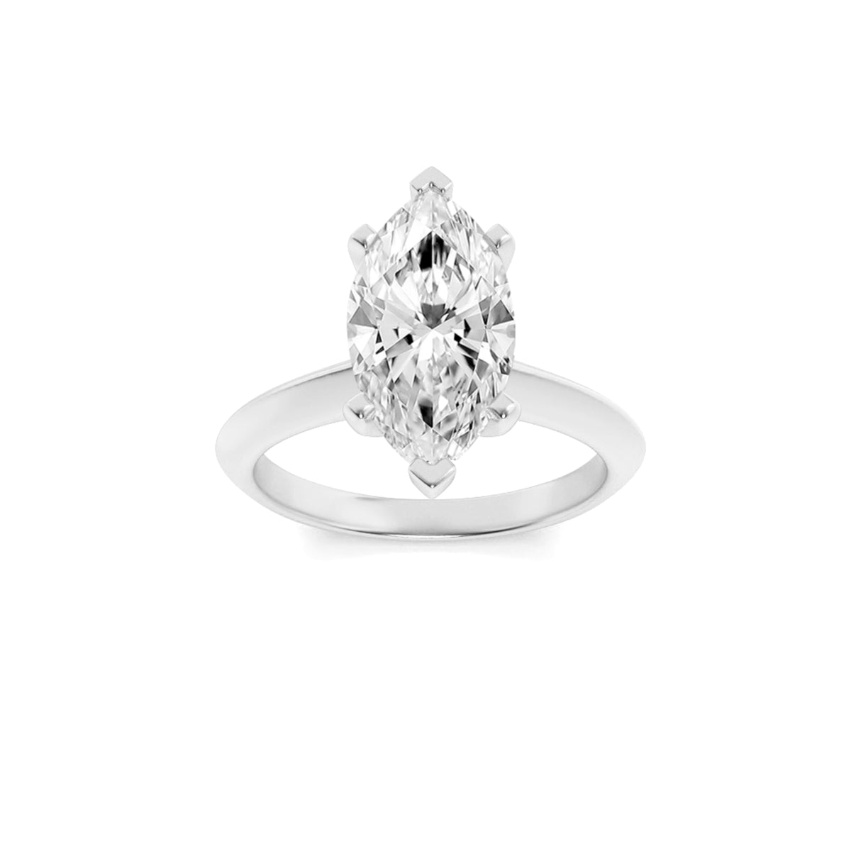 Lab Grown Diamond Knife Edge Shank Solitaire Engagement Ring