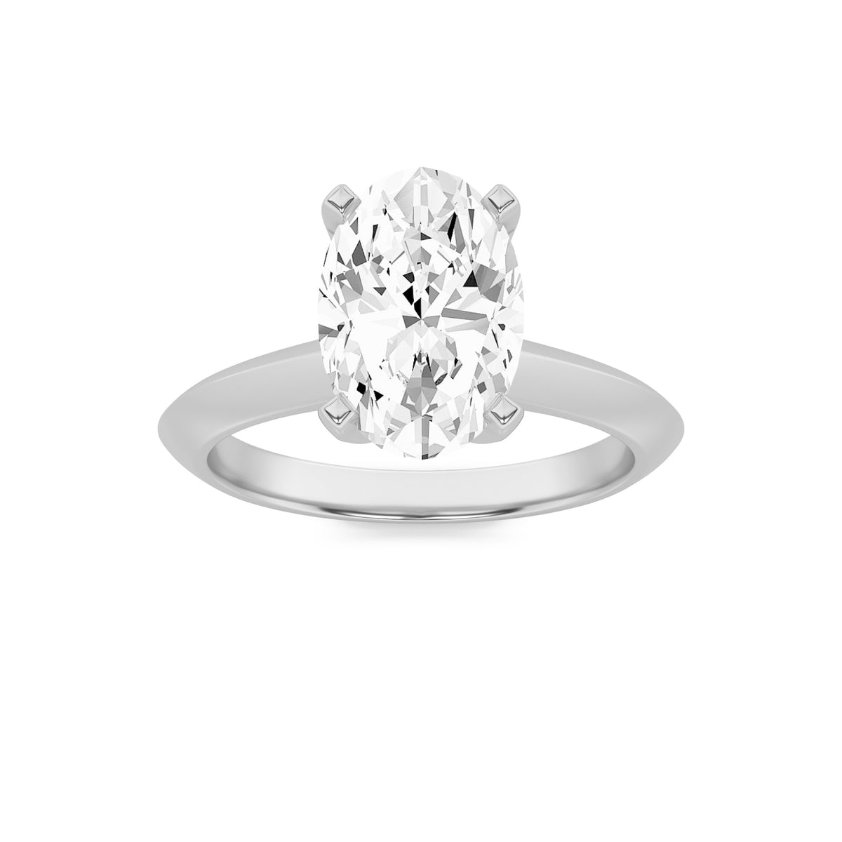 Lab Grown Diamond Knife Edge Shank Solitaire Engagement Ring