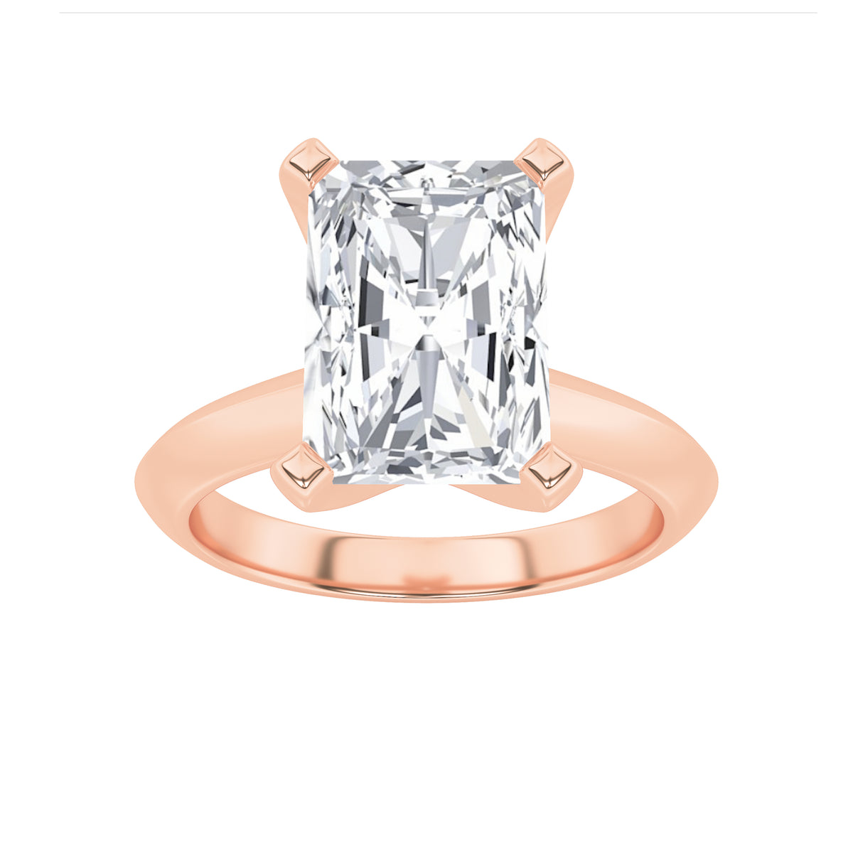 Lab Grown Diamond Knife Edge Shank Solitaire Engagement Ring