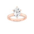Lab Grown Diamond Tulip Motif Accented Engagement Ring