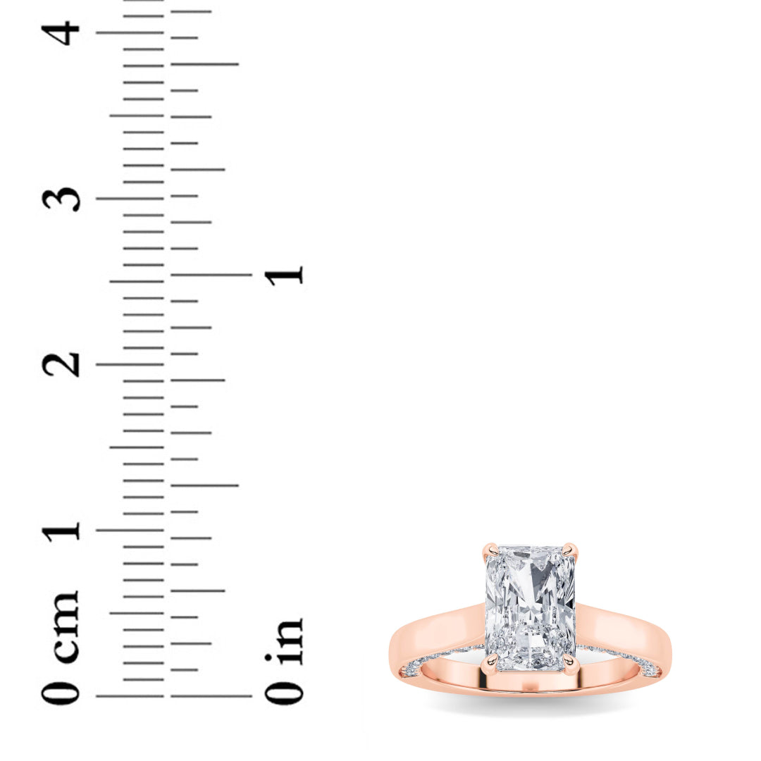 Lab Grown Diamond Accented Bridge Shank Engagement Ring