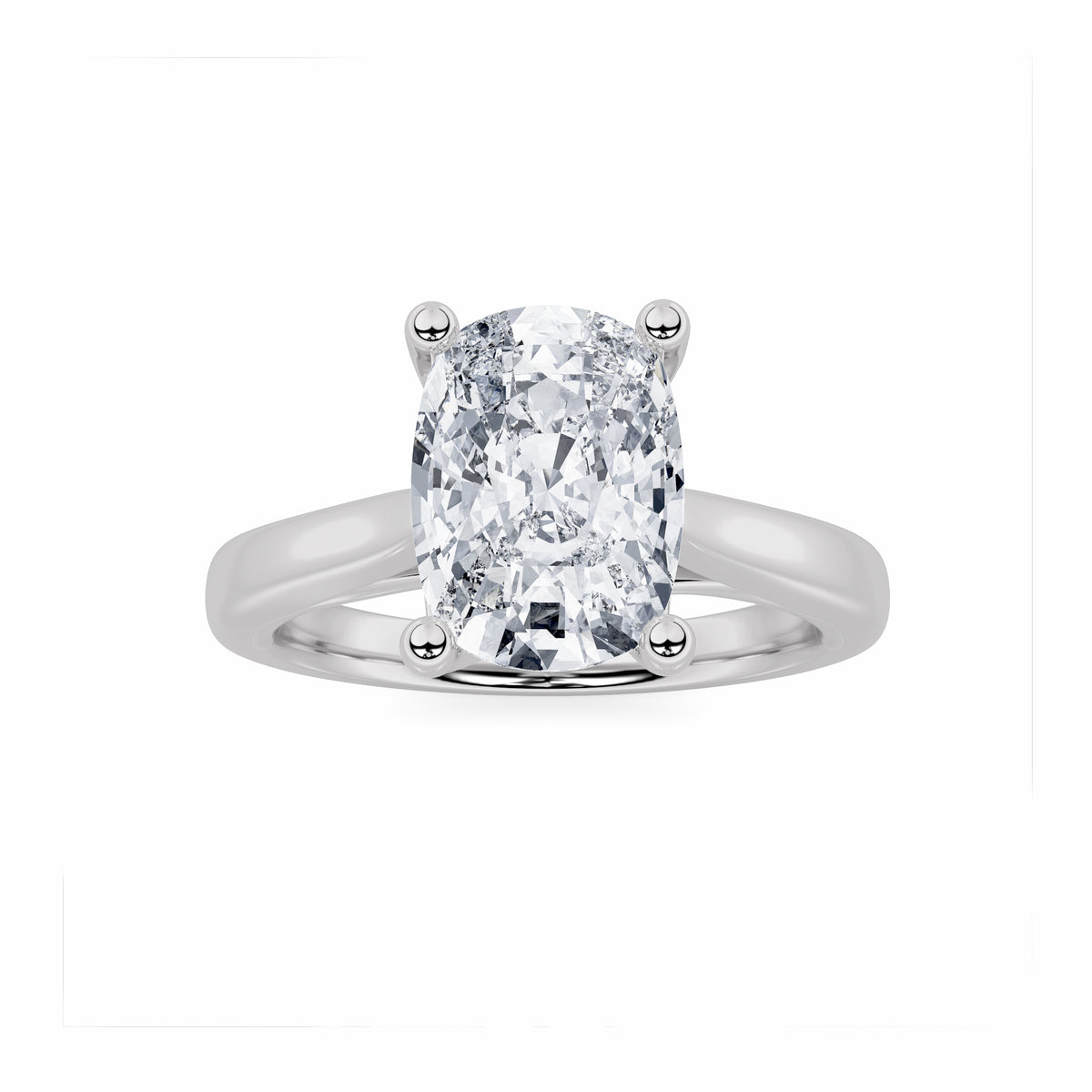 Lab Grown Diamond Two Tone Cathedral Shank Engagement Ring