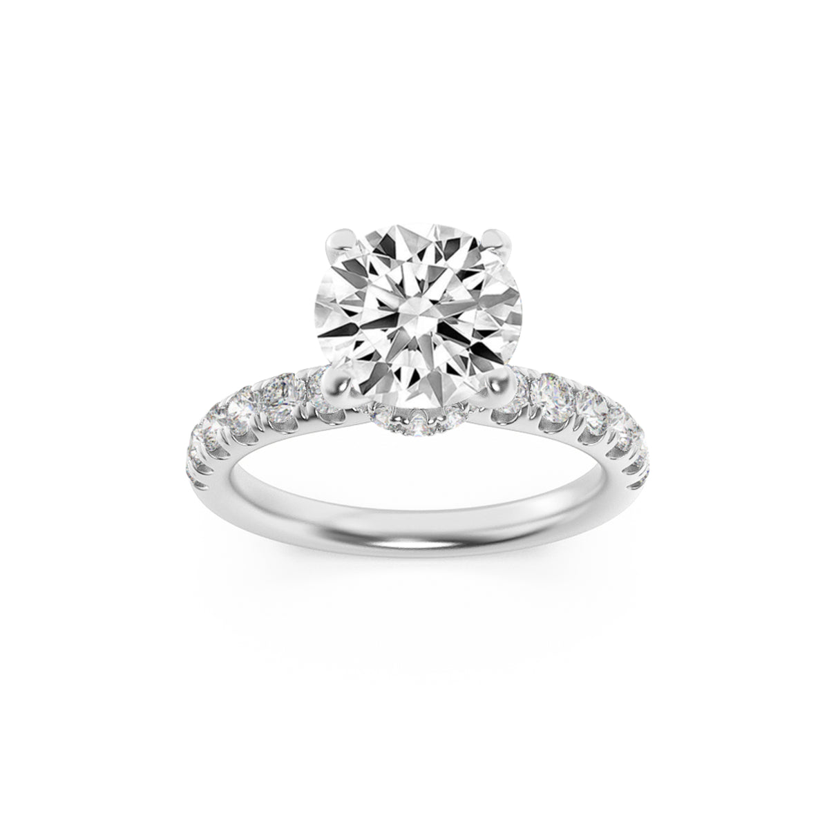 Lab Grown Diamond Hidden Halo Accented Ring