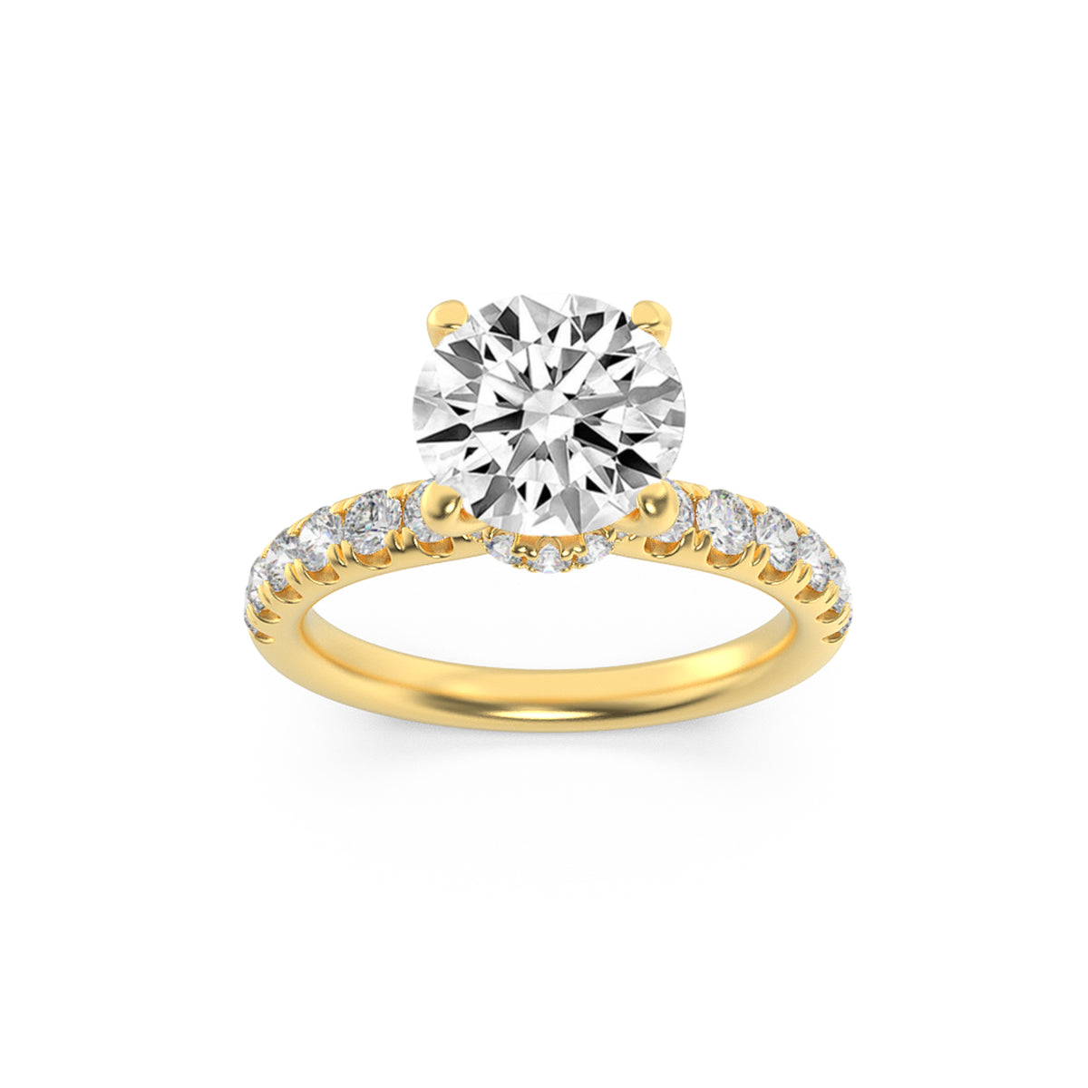 Lab Grown Diamond Hidden Halo Accented Ring