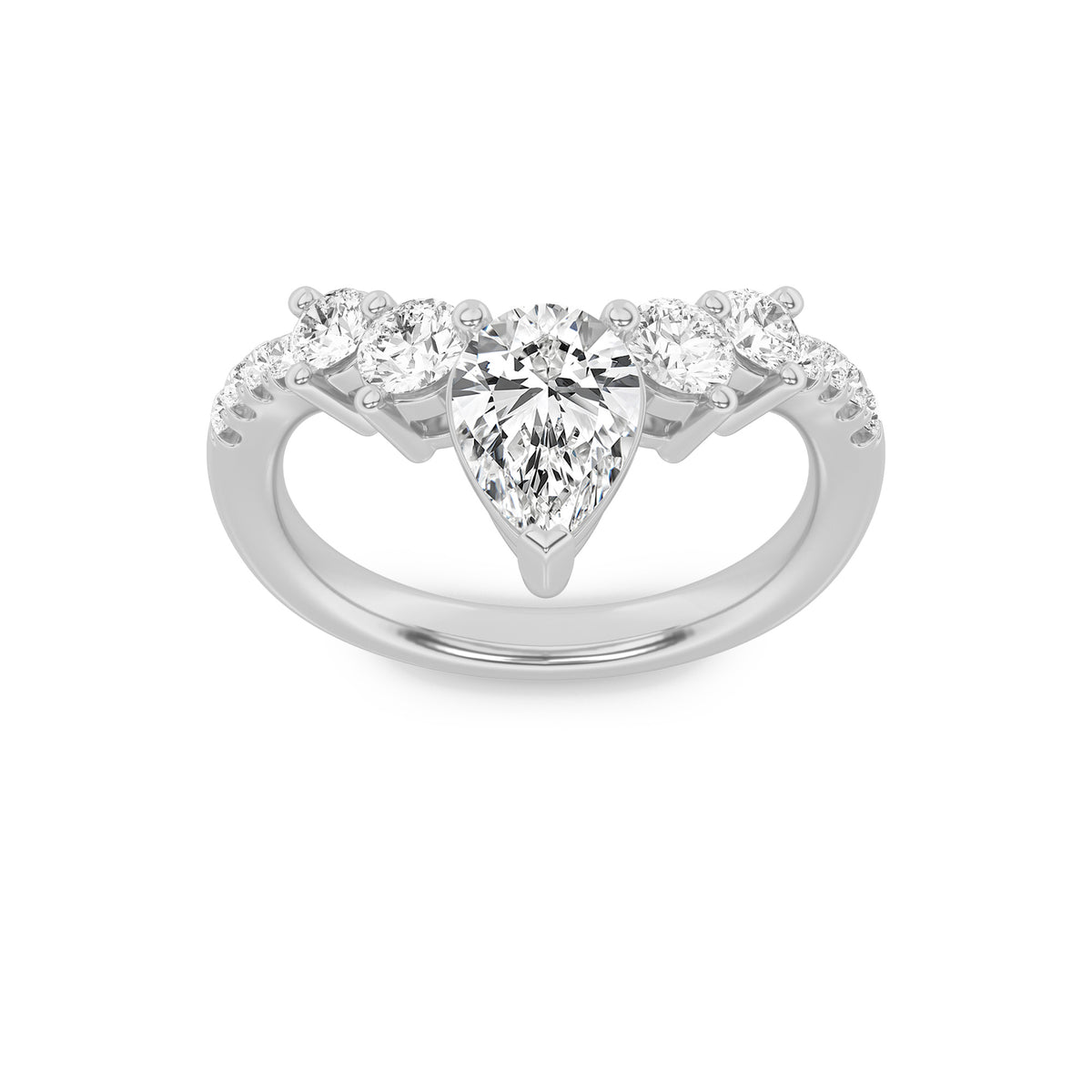 Pear Shaped Lab Grown Diamond Fancy Contour Ring
