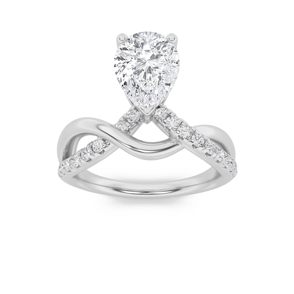 Pear Shaped Lab Grown Diamond Fashion Solitaire Engagement Ring