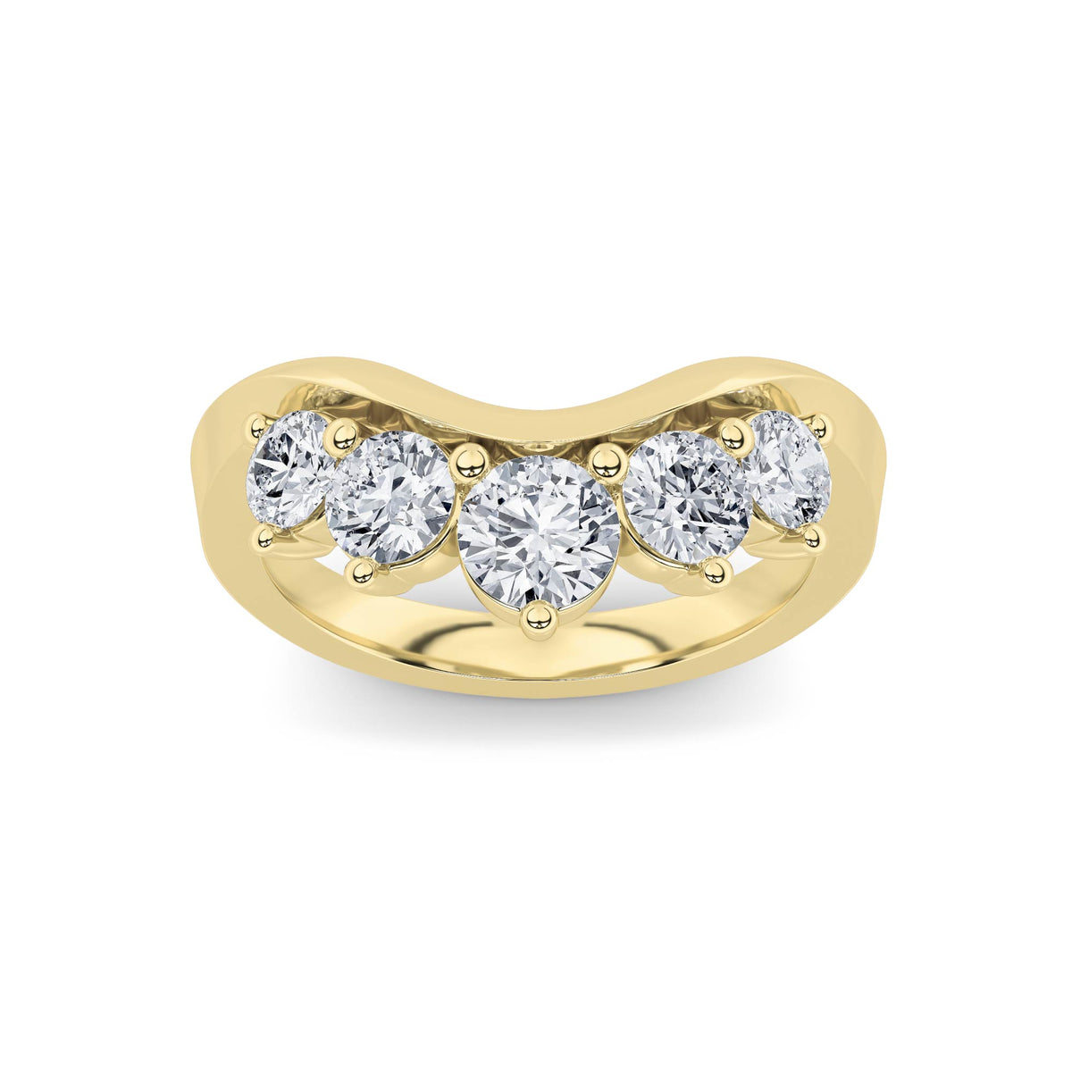 Round Shaped Lab Grown Diamond Fancy Contour Ring