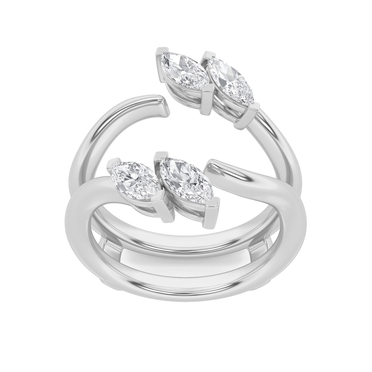 Marquise Shaped Lab Grown Diamond Insert Jacket Ring