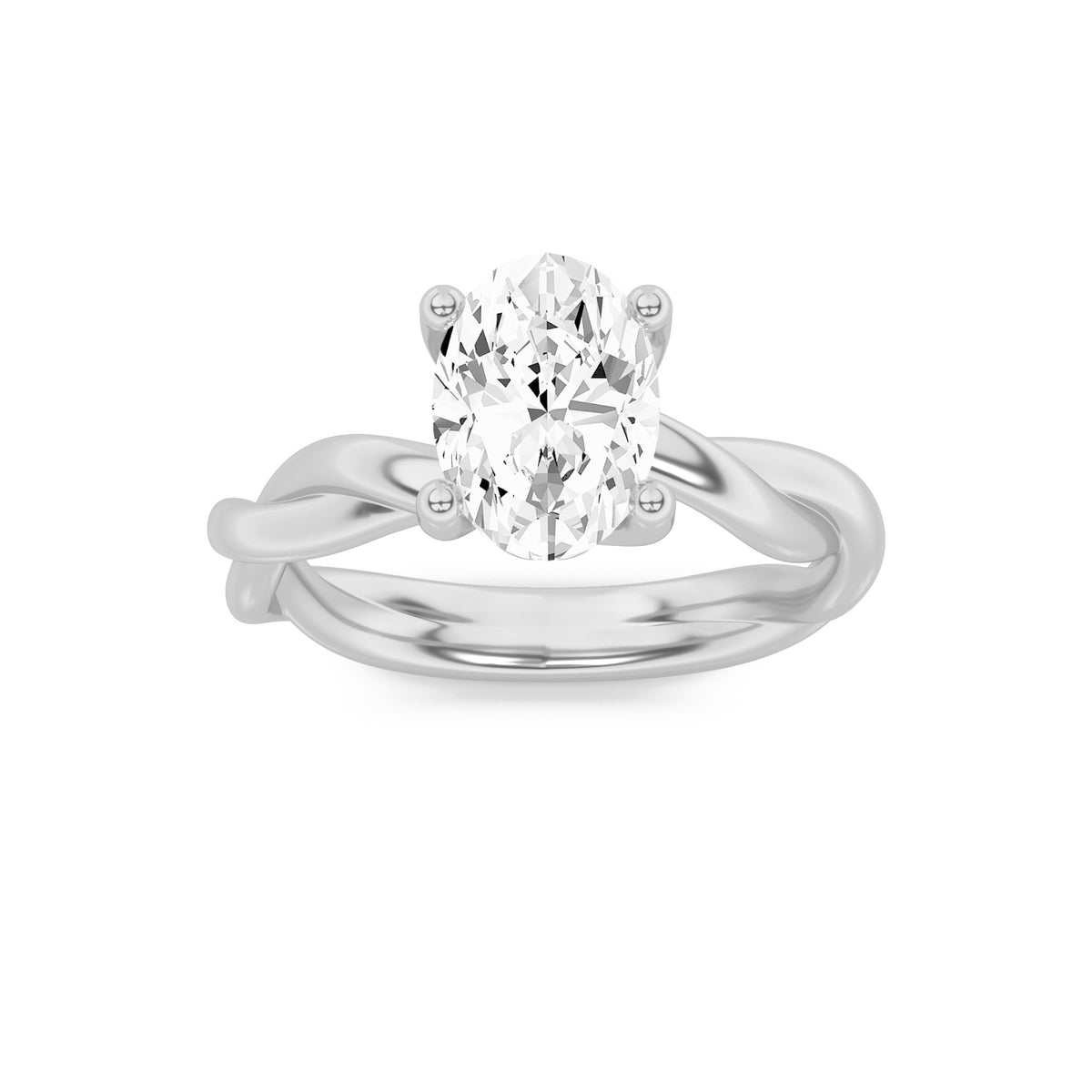Lab Grown Diamond Twisted Shank Solitaire Engagement Ring