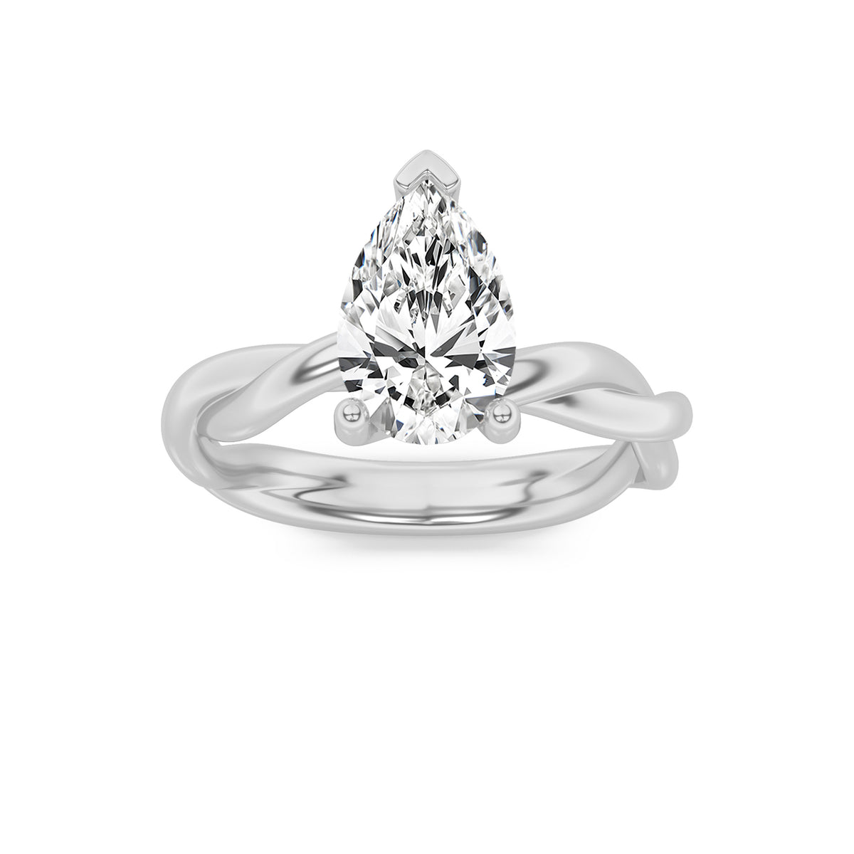 Lab Grown Diamond Twisted Shank Solitaire Engagement Ring
