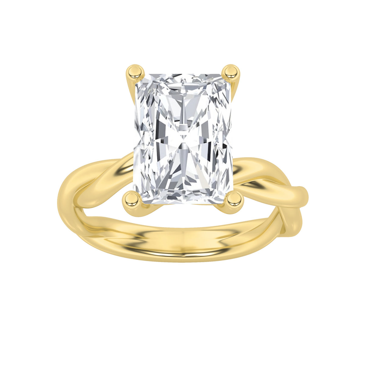 Lab Grown Diamond Twisted Shank Solitaire Engagement Ring