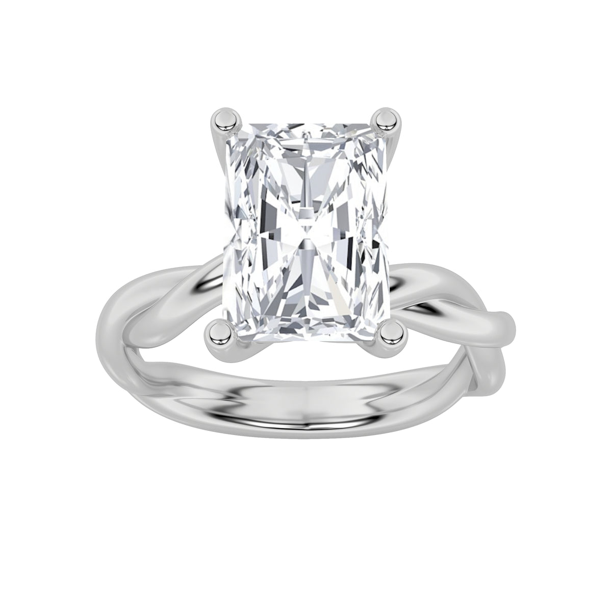 Lab Grown Diamond Twisted Shank Solitaire Engagement Ring