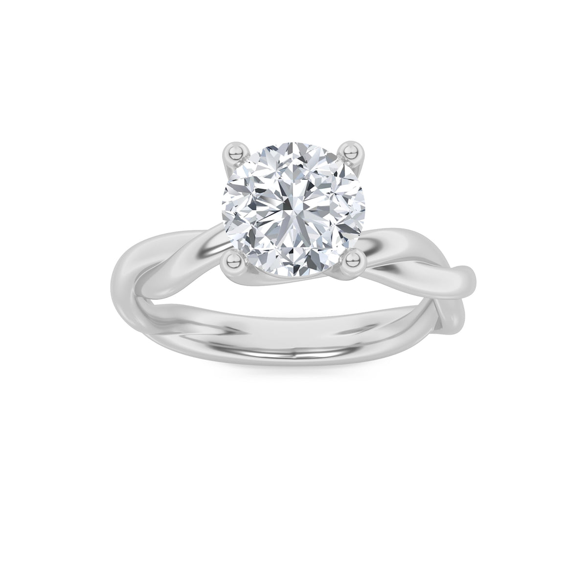 Lab Grown Diamond Twisted Shank Solitaire Engagement Ring