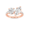 Round Shaped Lab Grown Diamond Toi et Moi Engagement Ring