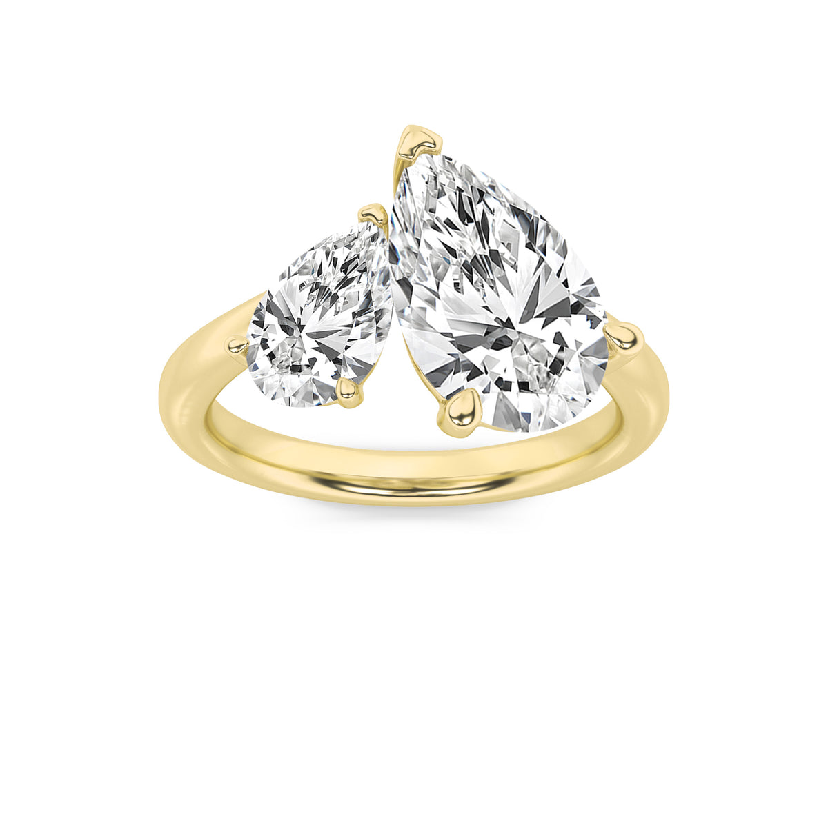 Pear Shaped Lab Grown Diamond Toi et Moi Engagement Ring