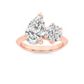 Pear Shaped Lab Grown Diamond Toi et Moi Engagement Ring