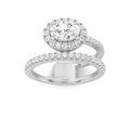 Oval Shaped Lab Grown Diamond Halo Accented Fashion Ring