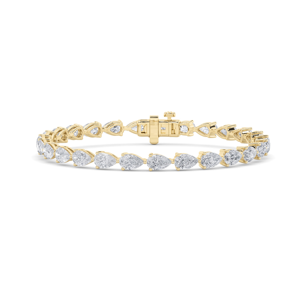 Pear Shaped Lab Grown Diamond Fancy Line Bracelet