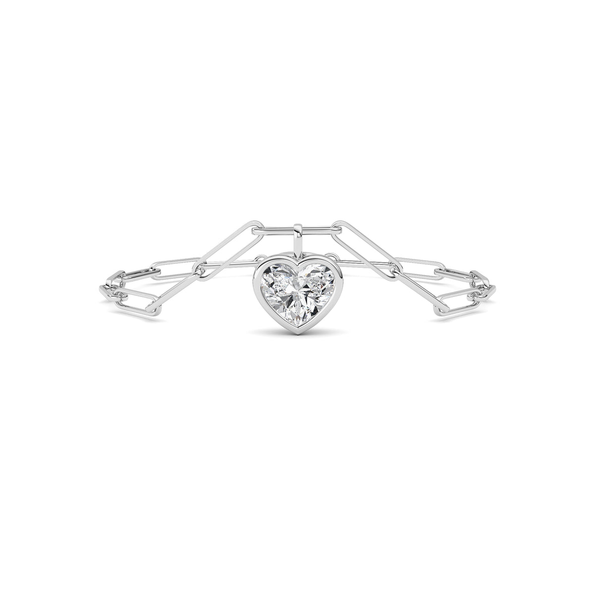 Heart Lab Grown Diamond (F/VS ) Bezel Set Bracelet