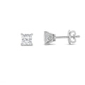Princess Shaped Lab Grown Diamond Tulip Head Stud Earrings