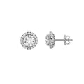 Round Shaped Lab Grown Diamond Halo Stud Earrings