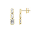 Emerald Shaped Lab Grown Diamond Earrings