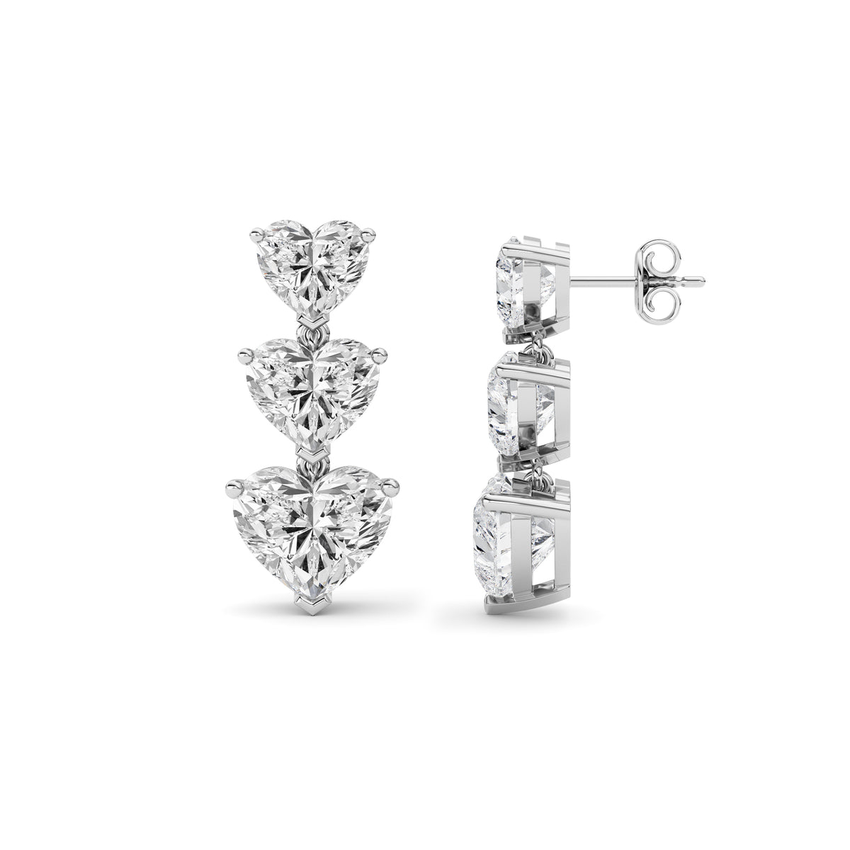 Heart Shaped Lab Grown Diamond (F/VS ) Earrings
