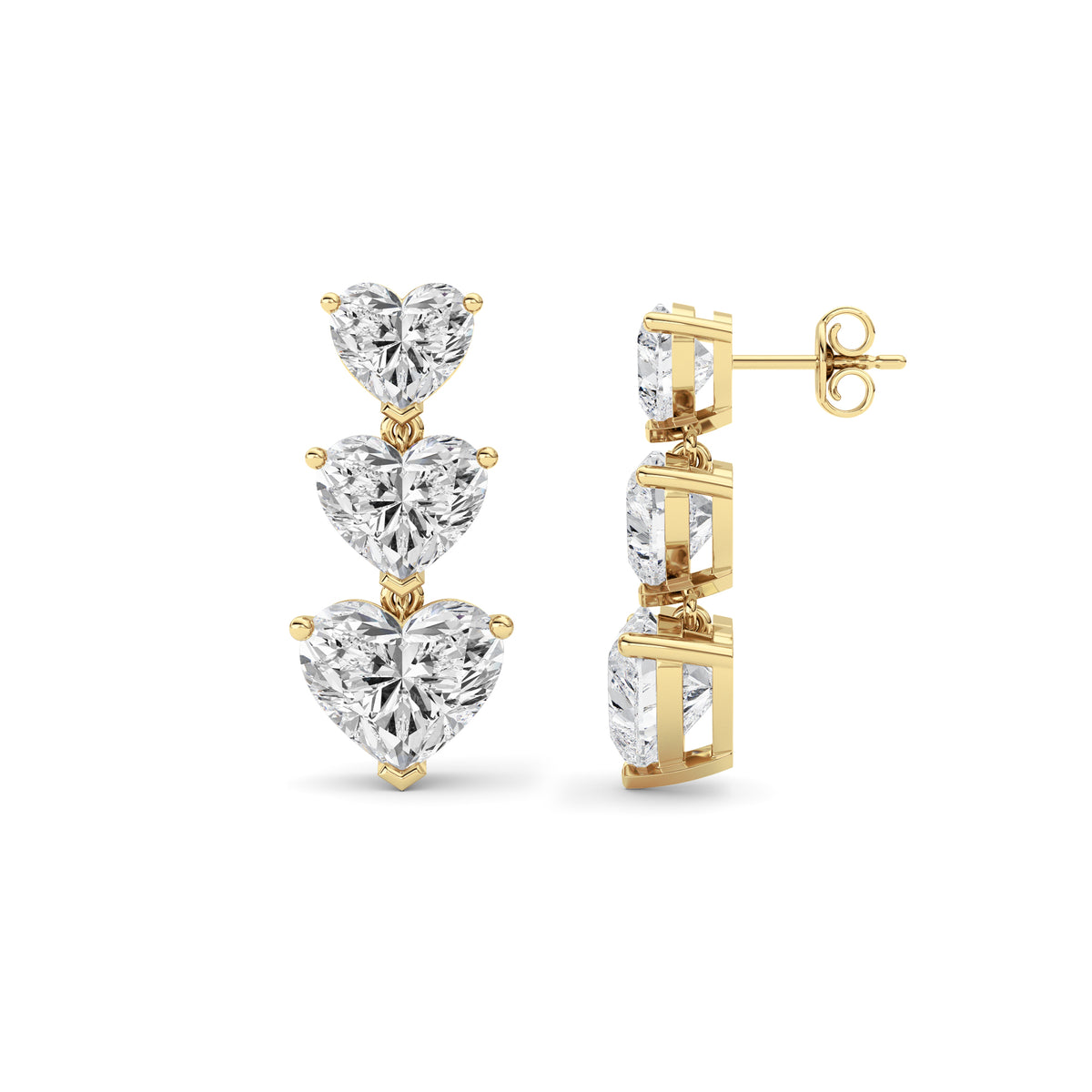 Heart Shaped Lab Grown Diamond (F/VS ) Earrings