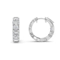 Emerald Shaped Lab Grown Diamond (F/VS )Inside Out Hoop Earrings