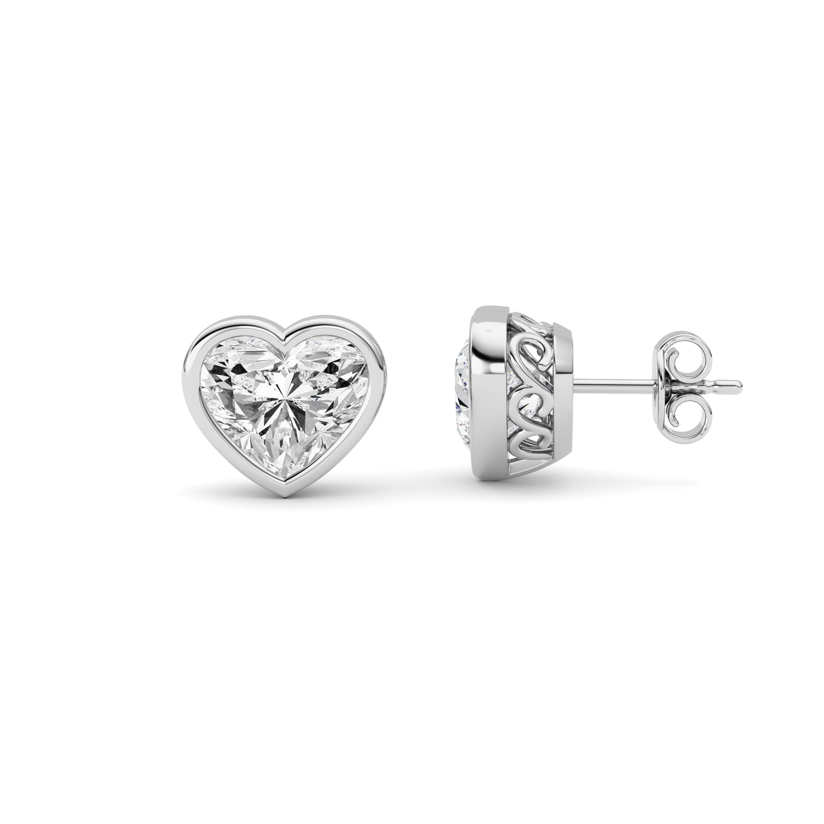 Heart Shaped Lab Grown Diamond (F/VS ) Stud Earrings