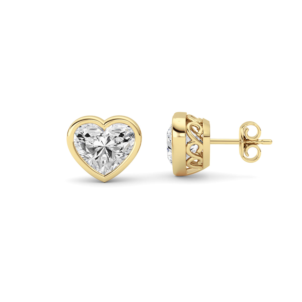 Heart Shaped Lab Grown Diamond (F/VS ) Stud Earrings