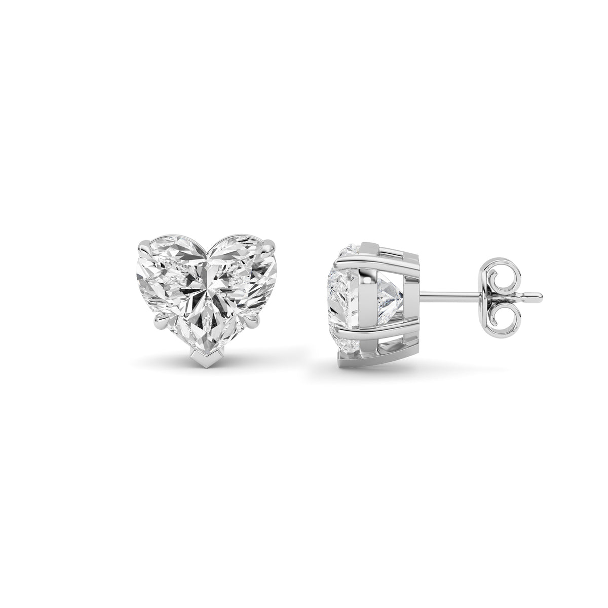 Heart Shaped Lab Grown Diamond (F/VS ) Stud Earrings