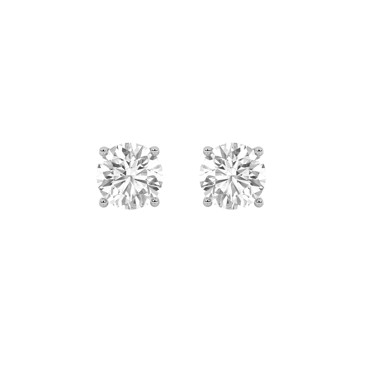 Round Shaped Lab Grown Diamond Stud Earrings