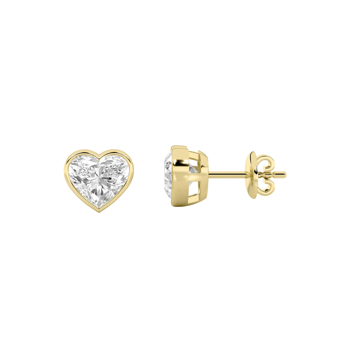 Lab Grown Diamond Bezel Set Stud Earrings