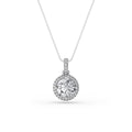 Round Shaped Lab Grown Diamond Halo Pendant