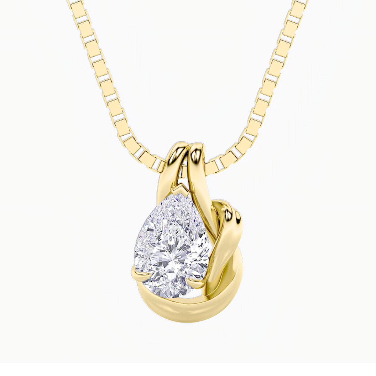 Pear Shaped Lab Grown Diamond Knot Pendant